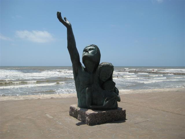 Monument on Galveston beach remembering the 1900 Hurricane, which is still remains the single deadliest natural disaster (excluding the 1918-20 pandemic) in US history.